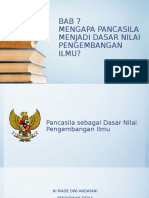 Pancasila sebagai Dasar Nilai Pengembangan Ilmu Masa Depan