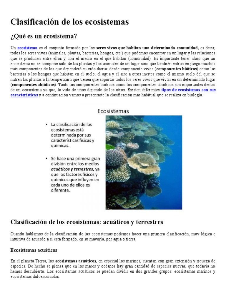 Tema 2 Ciclo III P4 Clasificación de Los Ecosistemas | PDF | Ecosistema ...