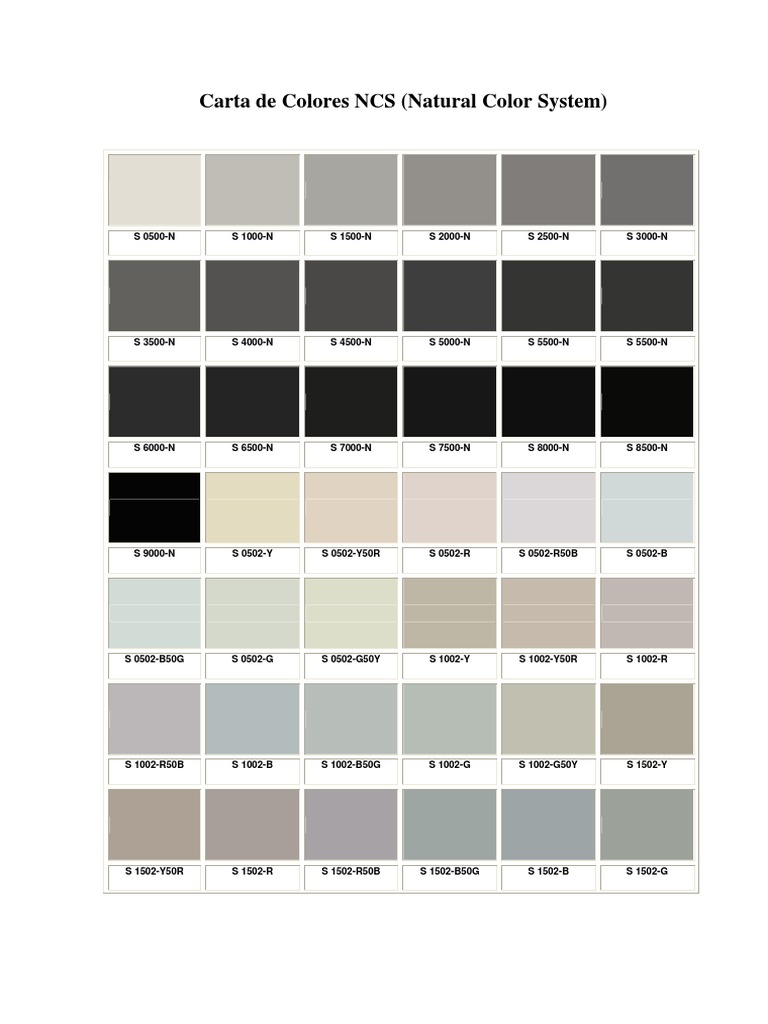 Carta De Colores Ncsascii Pdf Color Subjective Experience