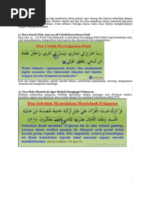 Doa Ulangkaji Pelajaran Pdf