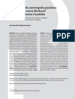 CASTRO, Ana Claudia Veiga De. A Formação Da Metrópole Paulista Um Diálogo Entre Richard Morse e Antonio Candido PDF