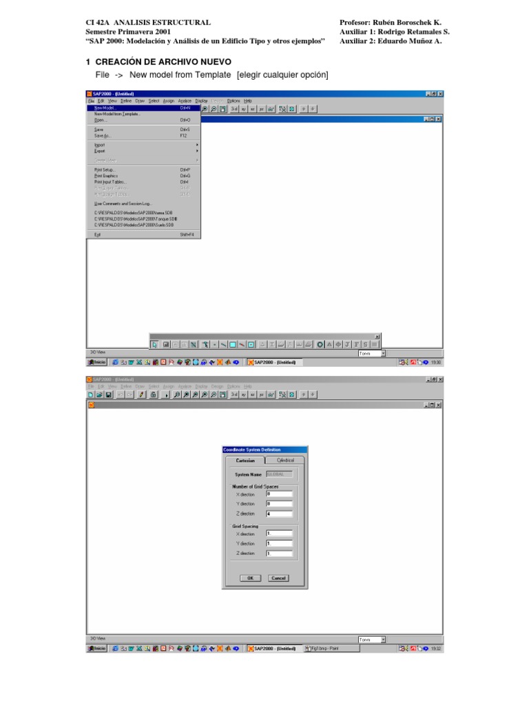 Ejemplo Modelación Y Análisis De Un Edificio Tipo Sap2000 Pdf Pdf