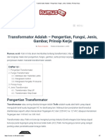 Transformator Adalah - Pengertian, Fungsi, Jenis, Gambar, Prinsip Kerja PDF