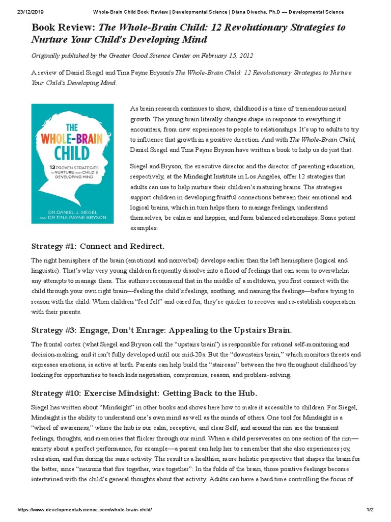 Siegel-The Whole-Brain Child-Rev PDF | PDF | Parenting | Relationships