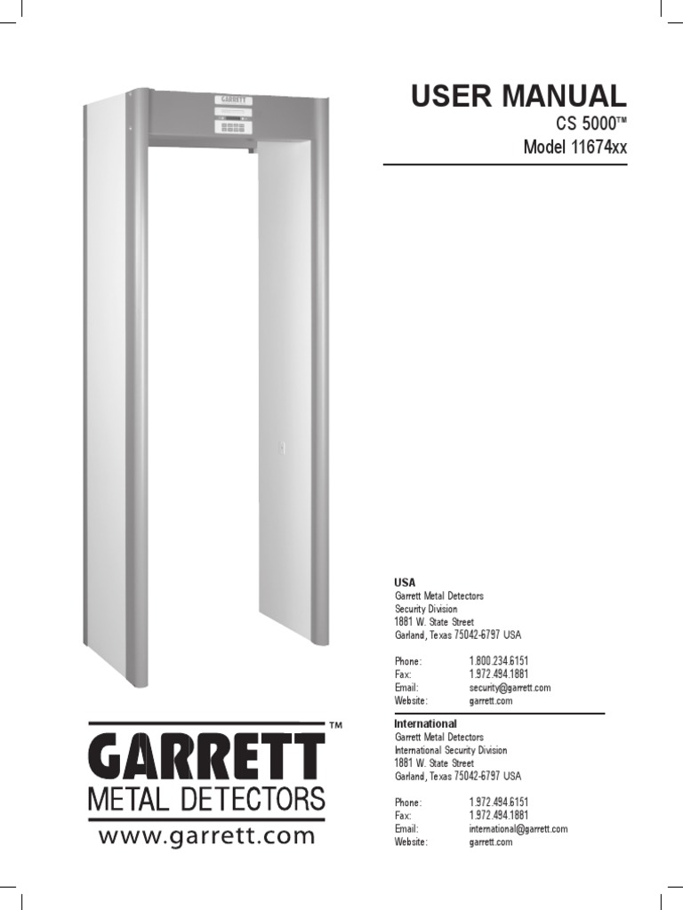 Garrett CS 5000 Manual | PDF | Metal Detector | Power Supply