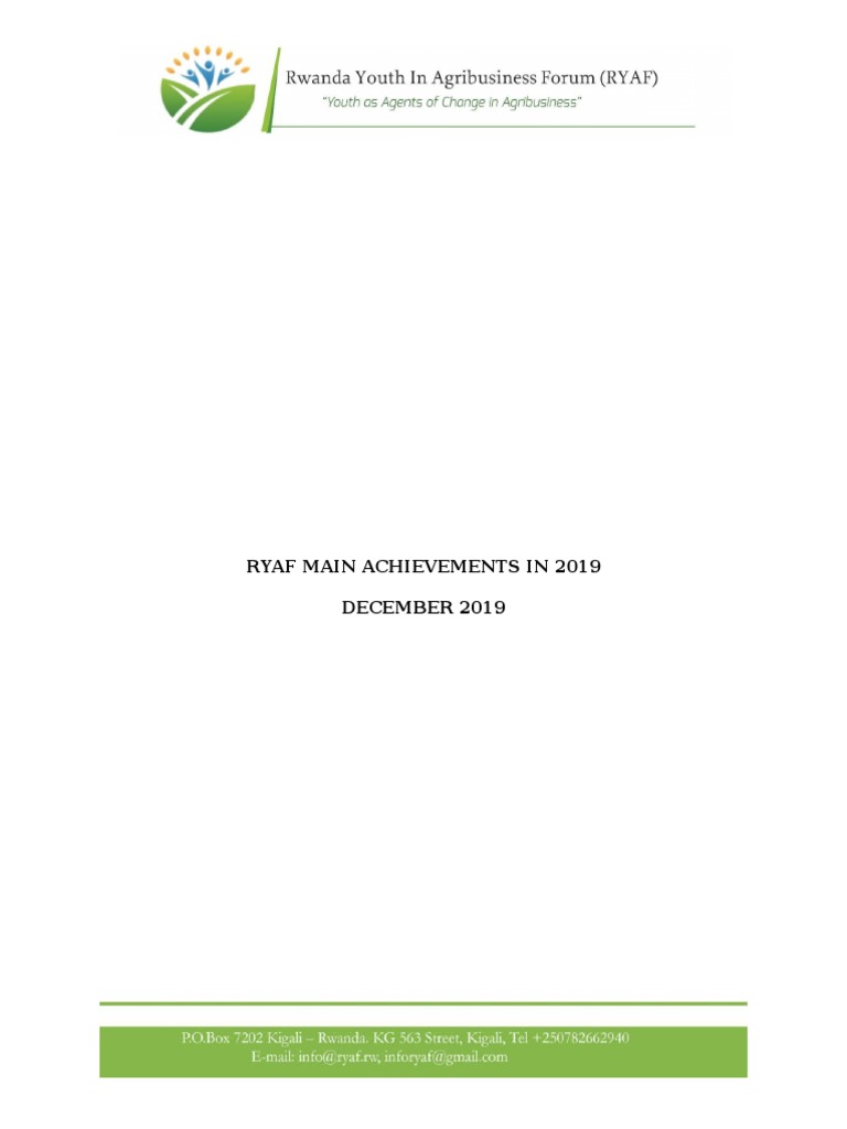 RYAF 2019 Achievements in Agribusiness | PDF | Agriculture | Milk