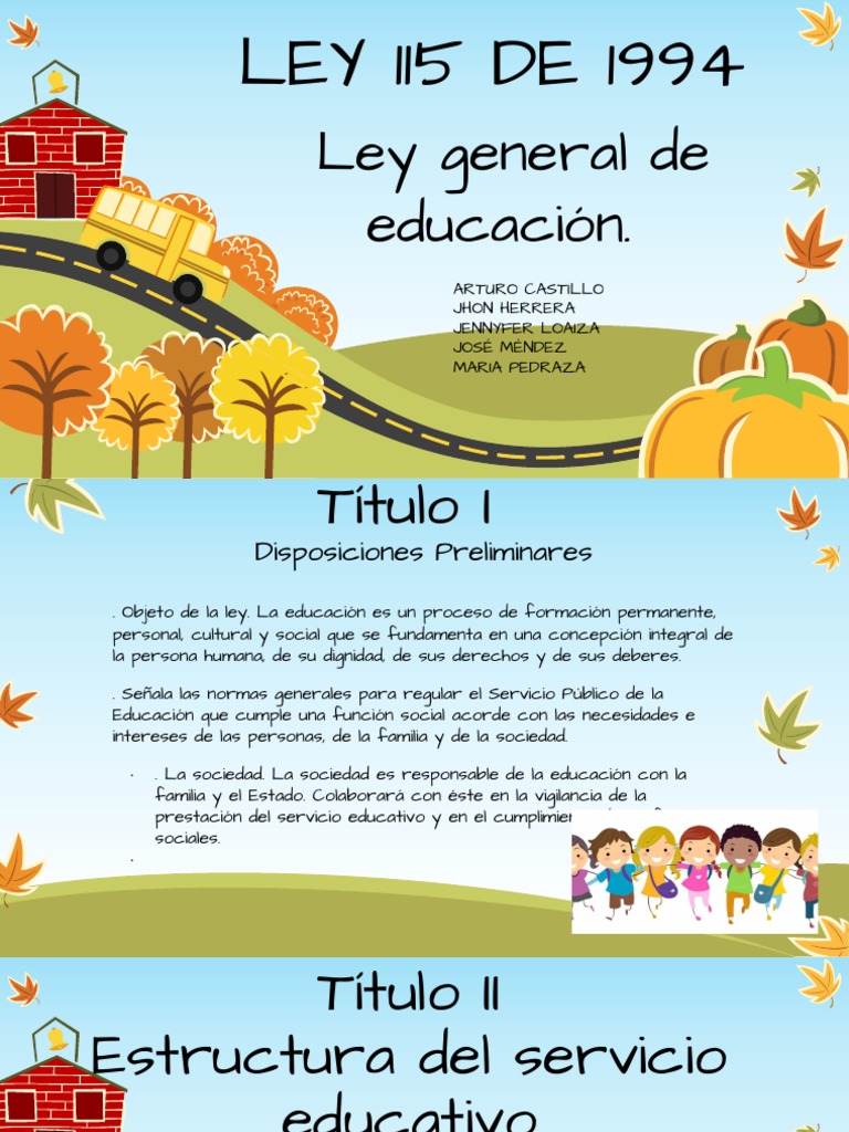 Ley 115 de 1994: Educación en Colombia | PDF | Institución | Plan de ...