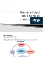 Generalidades Sobre El Presupuesto