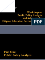 Workshop on Public Policy Analysis and Advocacy for Education Sector Managers
