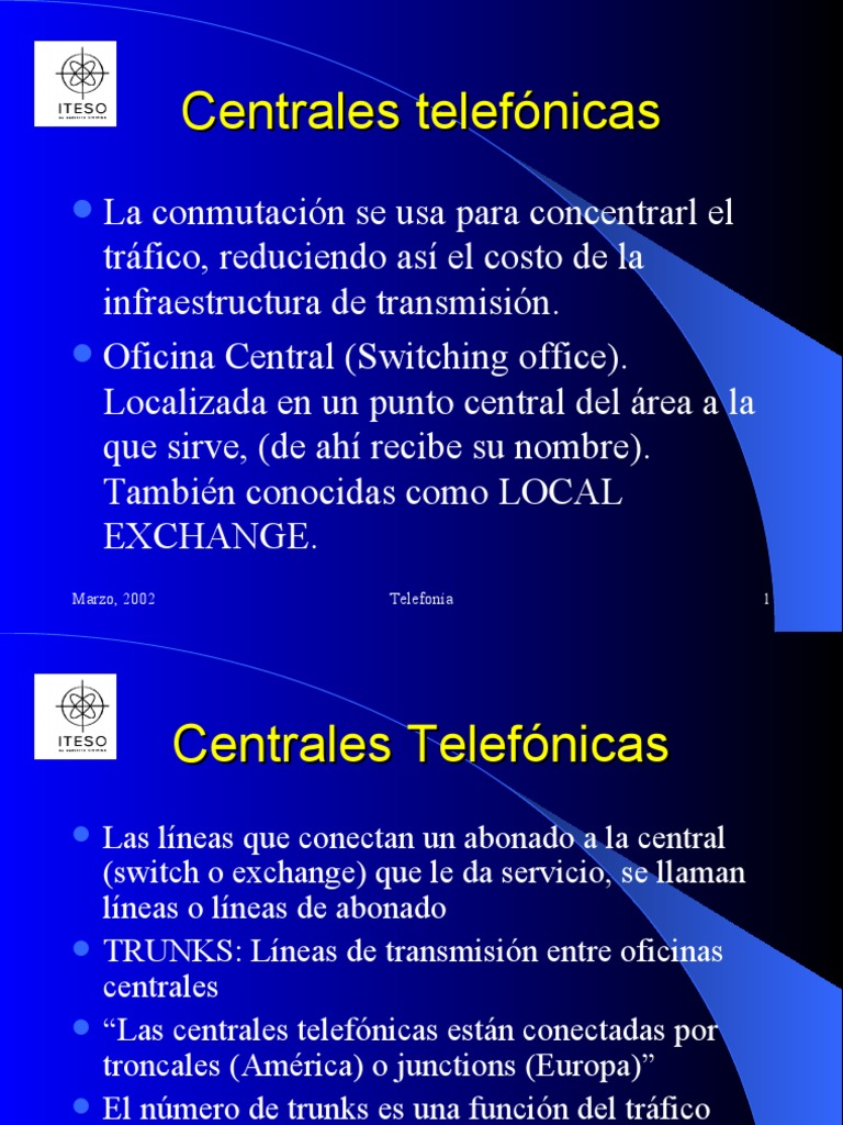 Características de Centrales Telefónicas | PDF | Central telefónica ...