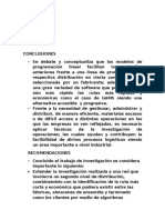 CONCLUSIONES Y RECOMENDACIONES  TERCERA ENTREGA INVESTIGACION DE OPERACIONES.docx