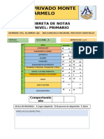 Libreta de Notas - 3ro - A