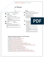 Corrections SB Unit 6 74, 76 and Reported Speech Exercises Statements