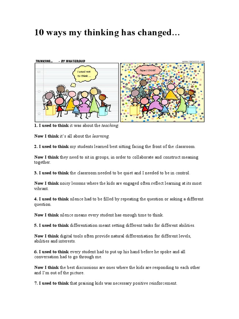 12 Shifts in Teaching Perspectives | PDF | Classroom | Behaviorism