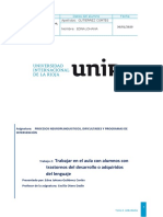 Trabajo 2. Trabajar en El Aula Con Alumnos Con Trastornos Del Desarrollo o Adquiridos Del Lenguaje