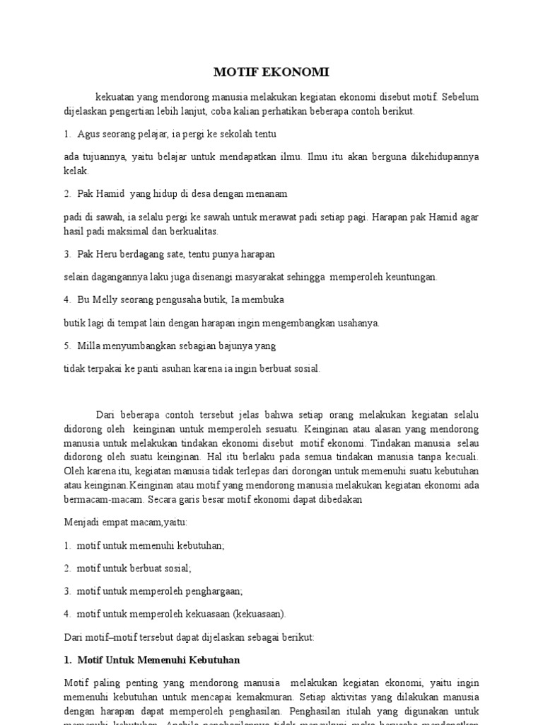 Motif Ekonomi Pdf
