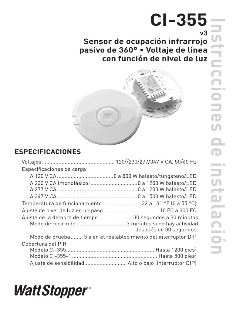 Sensor Ci355 PDF Diodo emisor de luz Ligero