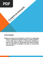 Filosofia da educação - positivismo