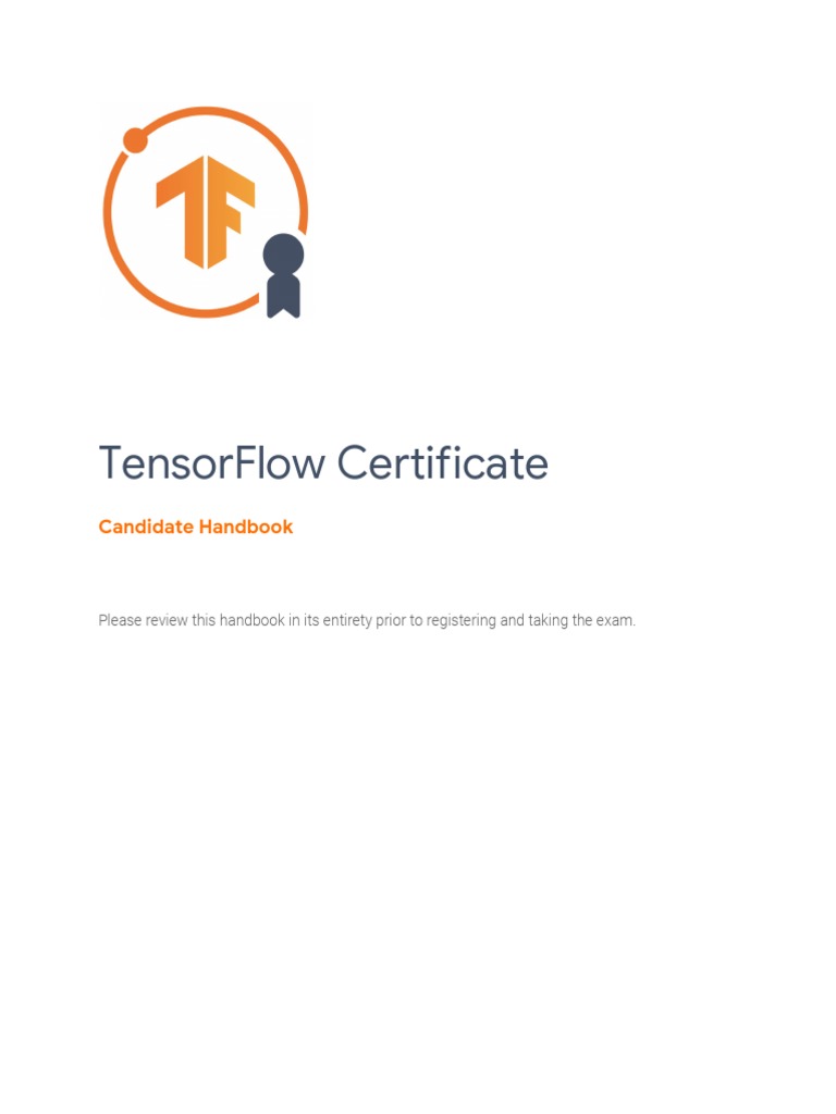 TensorFlow Developer Certificate Handbook | PDF | Identity Document ...