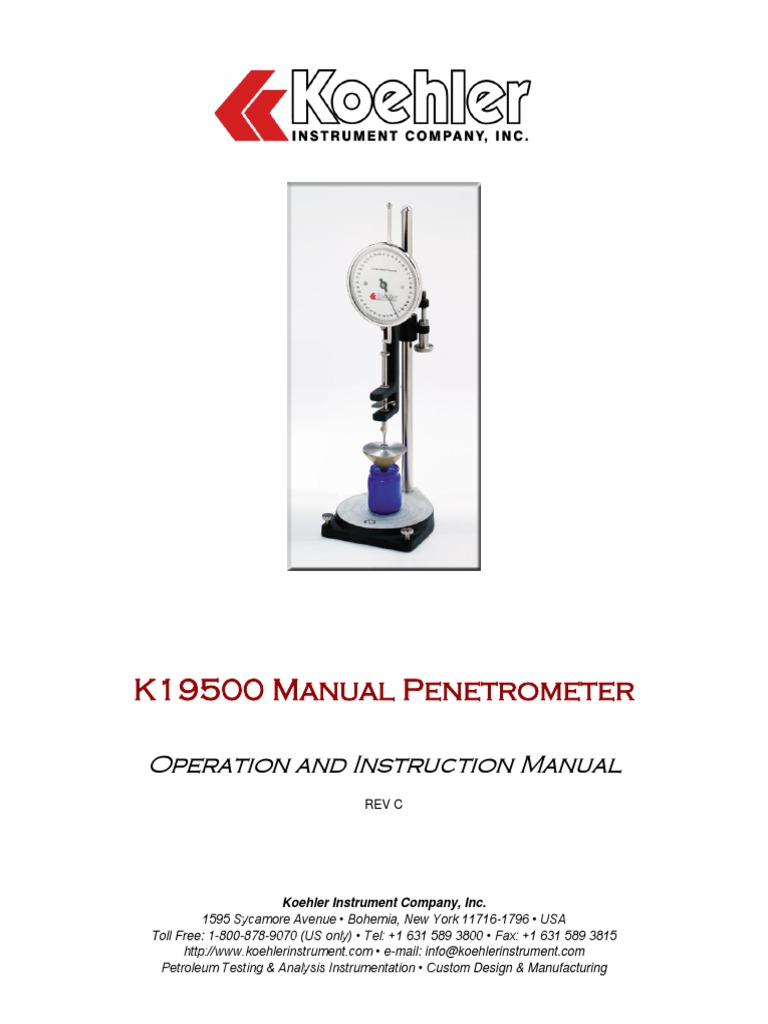 K19500 Manual Penetrometer Guide | PDF | Specification (Technical