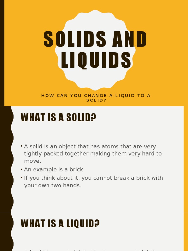 Solids and Liquids Powerpoint | PDF