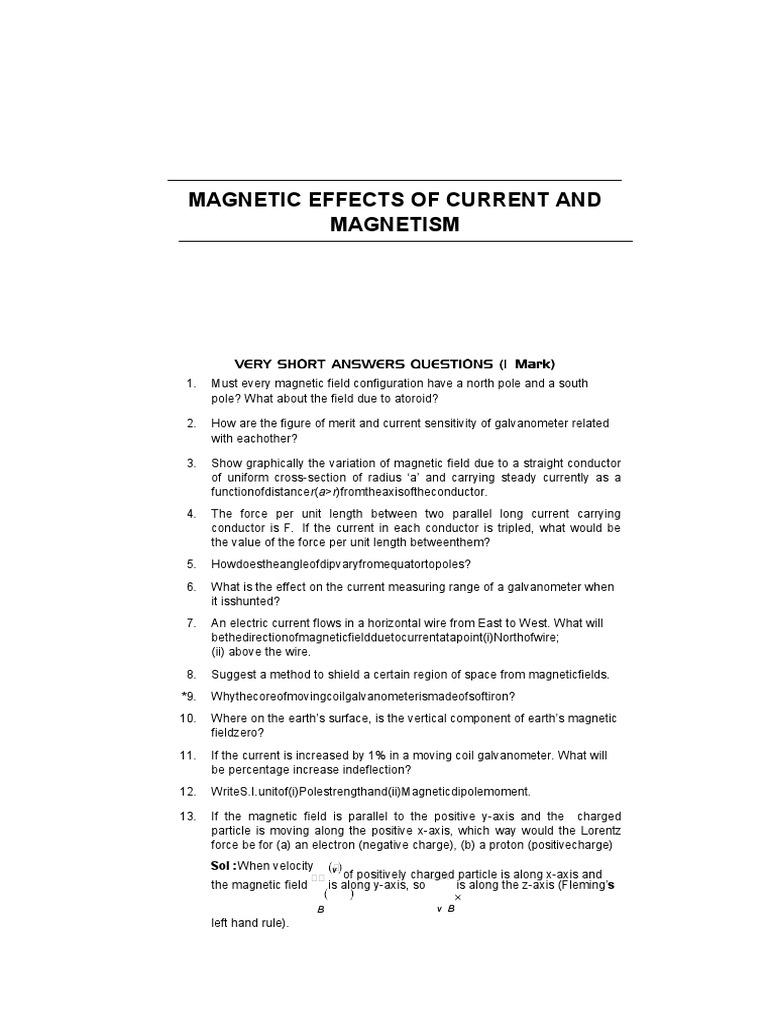 Magnetic Effect Full Chapter | Descargar gratis PDF | Magnetic Field ...