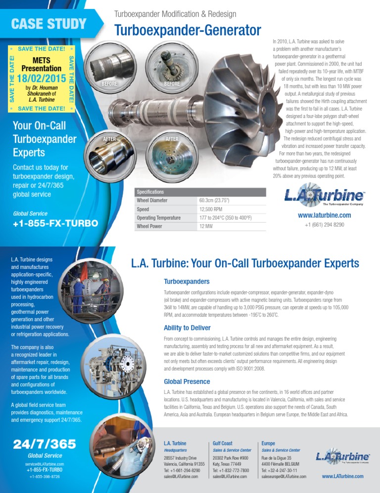 Turboexpander-Generator Specifications | PDF | Turbine | Energy Technology