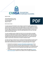 CVHSA Letter to Gov. Cuomo