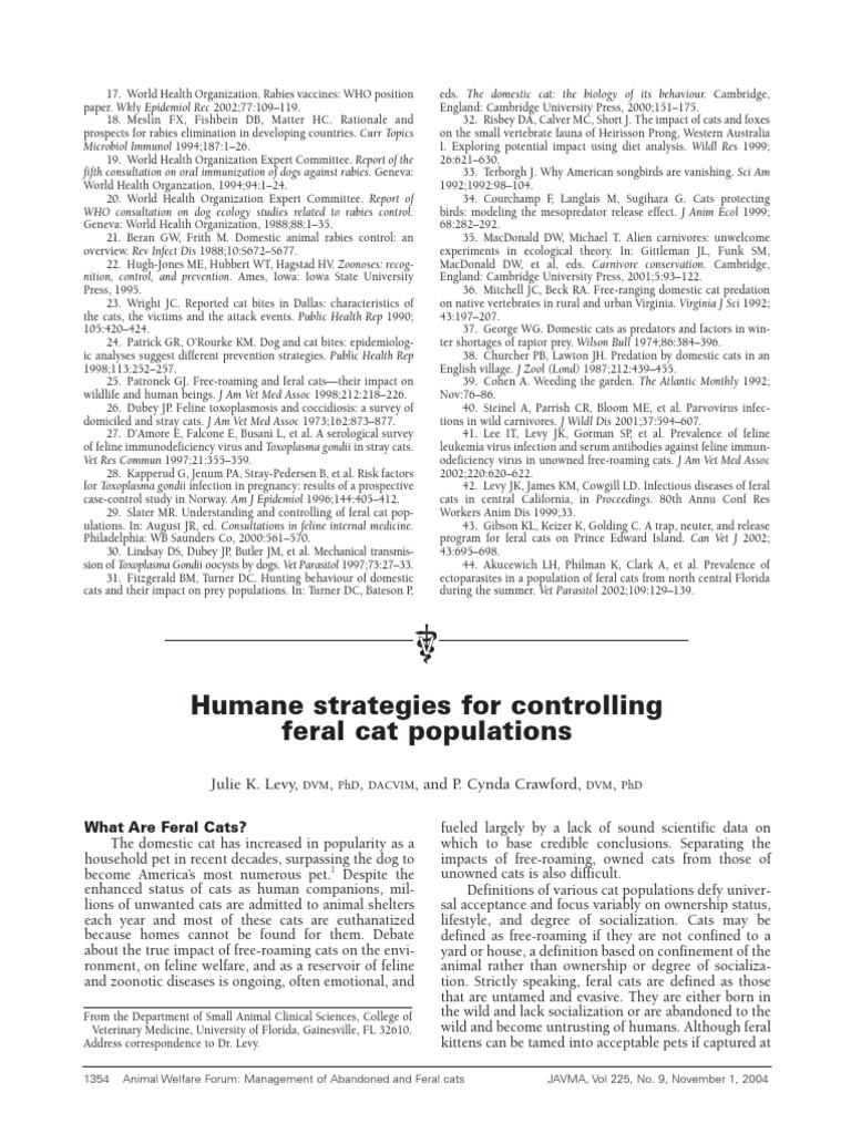 Feral Cat Population Control Strategies | PDF | Rabies | Cats