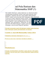 Contoh Soal Pola Barisan Dan Bilangan Matematika SMP Kelas 8