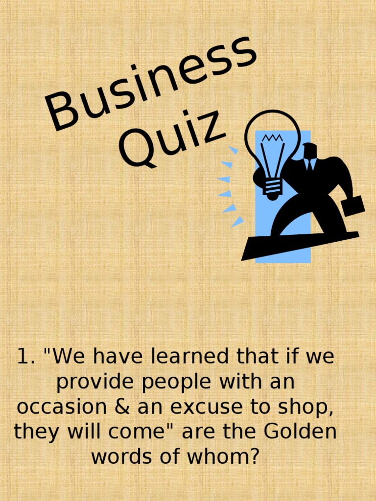 Business Quiz | PDF | Business