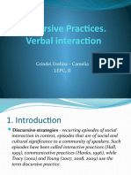 Discursive Practices. Verbal Interaction
