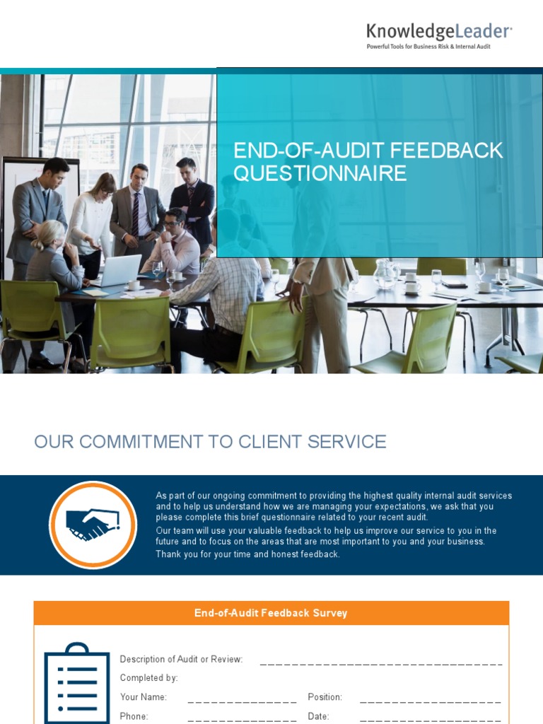End-of-Audit Feedback Survey | PDF | Internal Audit | Goal