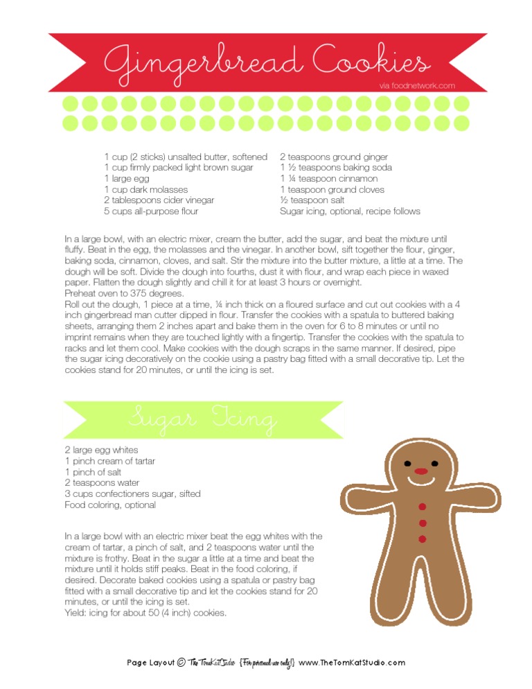 Gingerbread Cookie Recipe & Icing Guide | PDF | Icing (Food) | Gingerbread