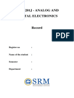 18CSS201J - ANALOG AND DIGITAL ELECTRONICS Lab Record