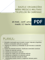 Bazele Organizării Aprovizionării Medico-Militare A Trupelor În Campanie