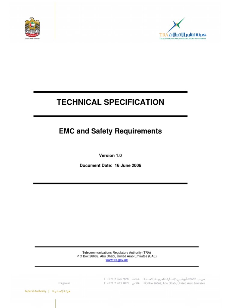EMC and Safety Standards for UAE Equipment | PDF | International ...