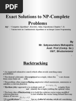 Exact Solutions To NP-Complete Problems: by Mr. Satyasundara Mahapatra Asst. Prof. (Comp. SC.) IISIT, Bhubaneswar