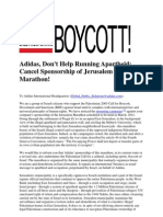 2010 Adidas, Don't Help Running Apartheid: Cancel Sponsorship of Jerusalem Marathon!