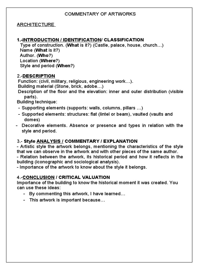 Commentary of Artwork | PDF | Paintings | Sculpture