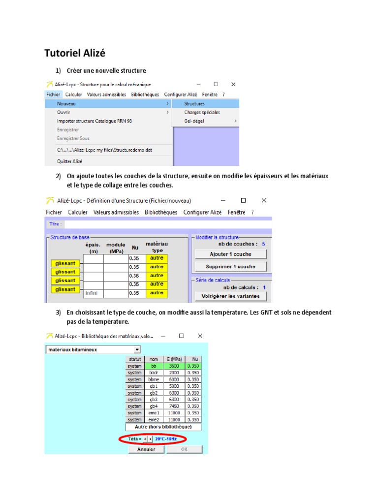 Tutoriel sur le logiciel Alizé LCPC | PDF