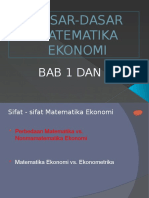 Dasar-Dasar Matematika Ekonomi