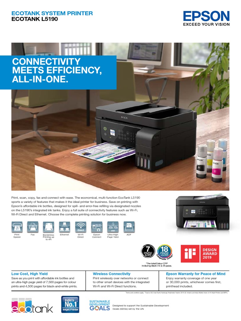 epson l5190 printer specification pdf