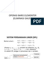 Pertemuan 2 Operasi Baris Elementer Dan Eliminasi Gauss Jordan PDF