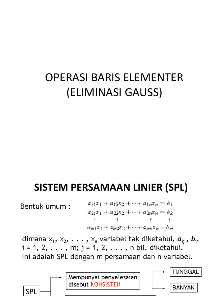 Contoh Soal Operasi Baris Elementer | PDF