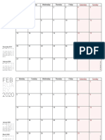 January 2020 - December 2020 Calendar