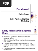 Database I: Methodology Entity-Relationship Data Modelling