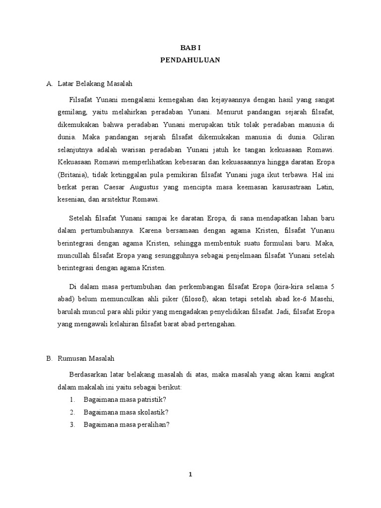 Makalah Filsafat Barat Abad Pertengahan