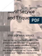 Meal Service and Etiquette