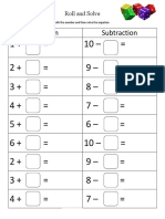 Roll and Solve Addition and Subtraction